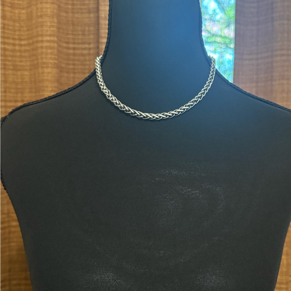 Premier Designs Short Notice Silver and Bronze Braided Chain Necklaces